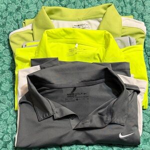 Nike Men's Polo Shirts in Gray and Bright Yellow